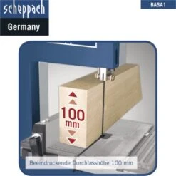 230V BANDSAW VERTICAL WOOD 205 MM 300W SCHEPPACH BASA1 + MITRE GAUGE + 2 BLADES -Scheppach 24078488 4