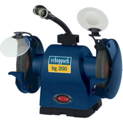 Scheppach BG200 550W 200mm Bench Grinder Inc. Worklamp 230 V