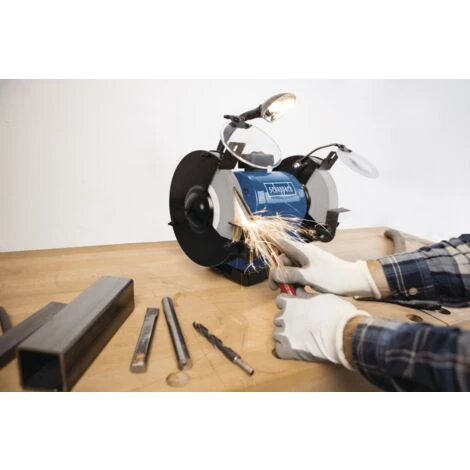 Scheppach BG200 550W 200mm Bench Grinder Inc. Worklamp 230 V 2 Scheppach BG200 550W 200mm Bench Grinder Inc. Worklamp 230 V - Image 2